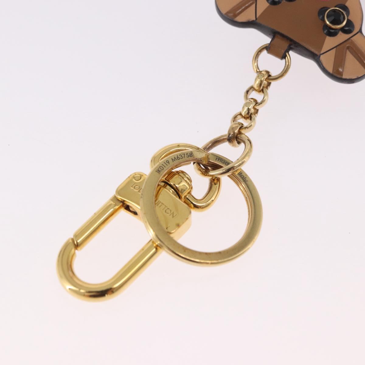LOUIS VUITTON Monogram Porte Cles Christmas Teddy Bear Charm M63758 Auth 182940M