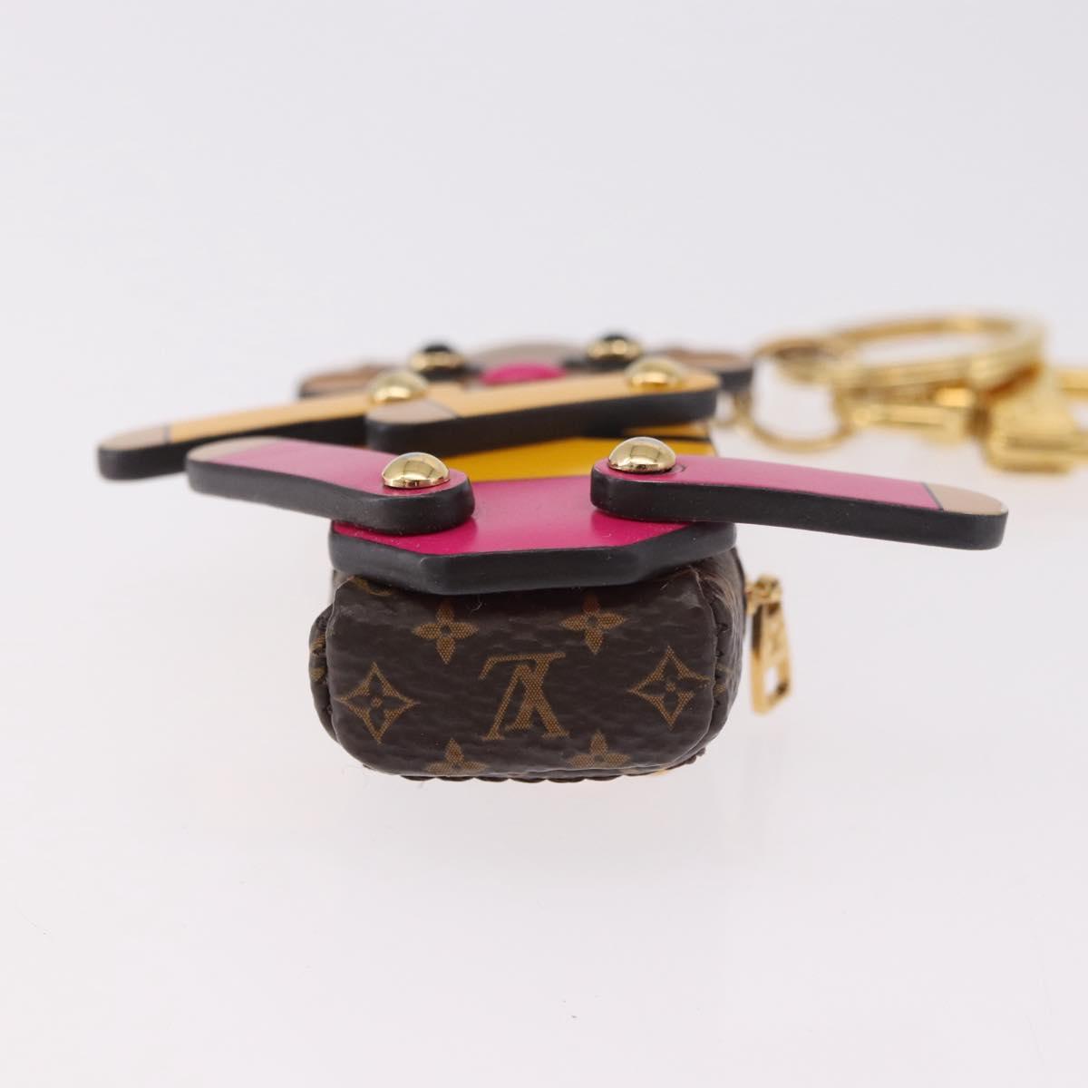 LOUIS VUITTON Monogram Porte Cles Christmas Teddy Bear Charm M63758 Auth 182940M