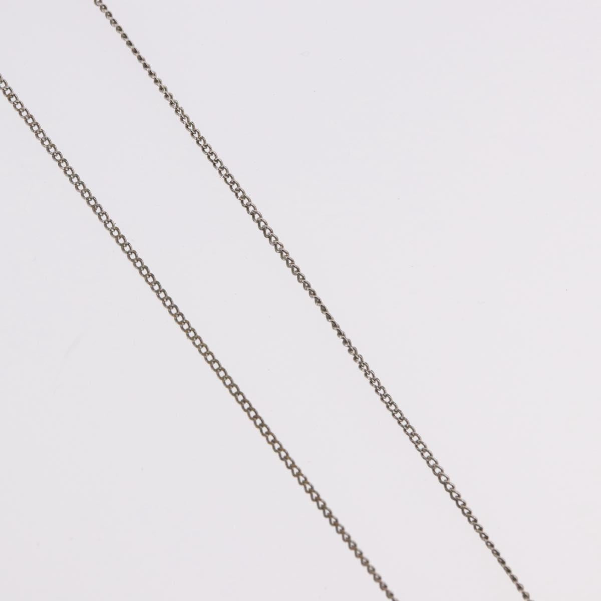 CHANEL COCO Mark Necklace metal Silver tone CC Auth 182942M