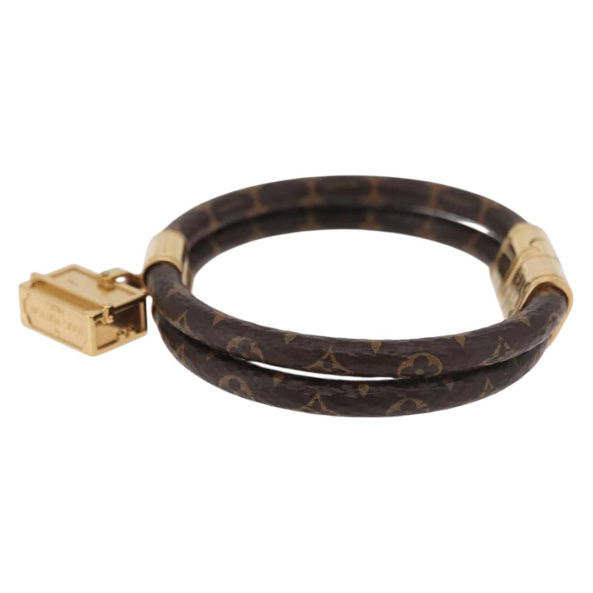 LOUIS VUITTON Monogram Brass Keep It Twice Bracelet M6640E LV Auth 182947M