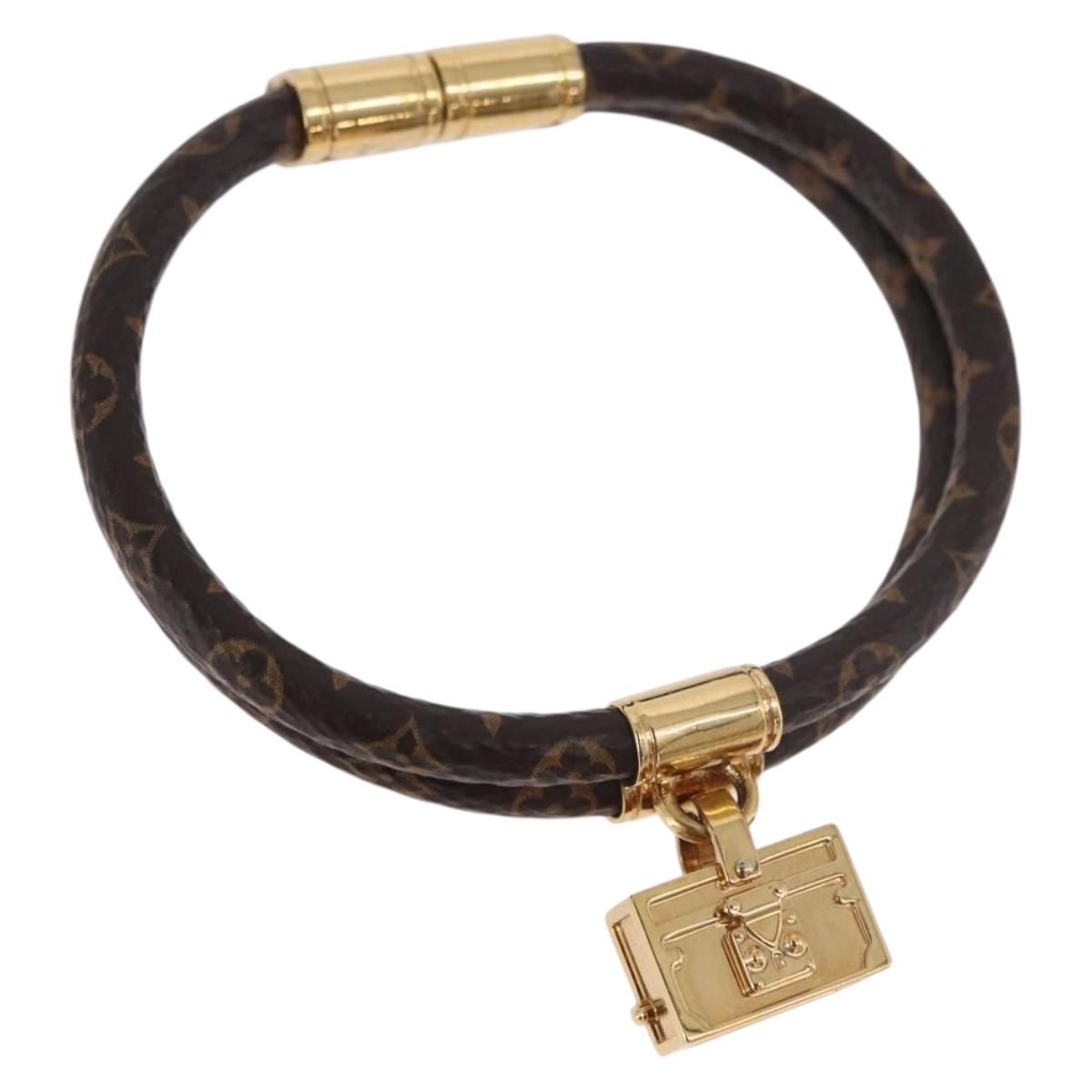 LOUIS VUITTON Monogram Brass Keep It Twice Bracelet M6640E LV Auth 182947M