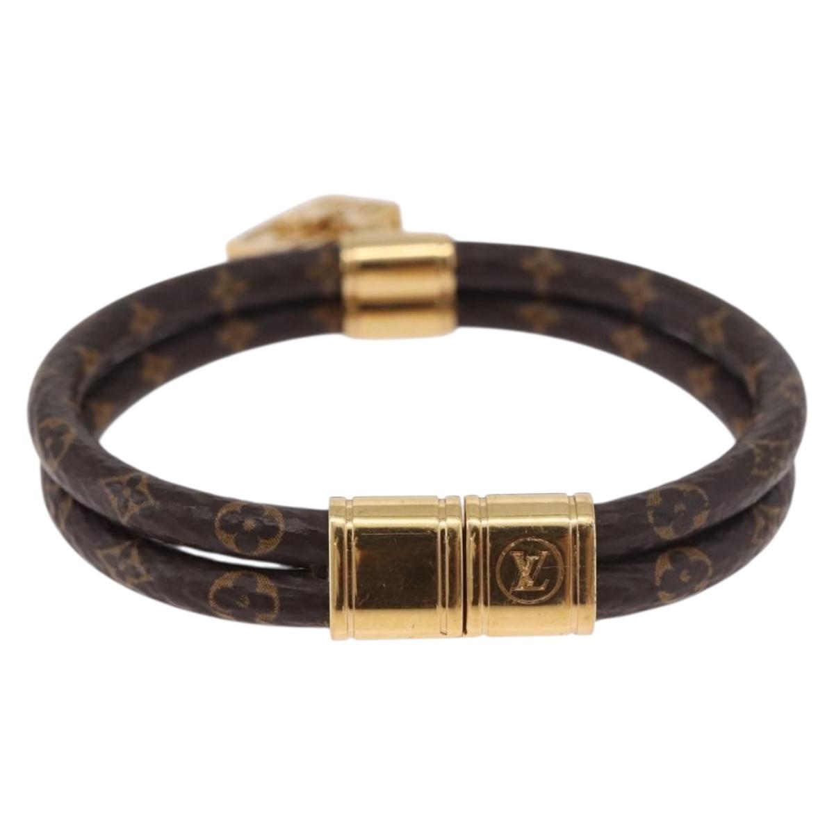 LOUIS VUITTON Monogram Brass Keep It Twice Bracelet M6640E LV Auth 182947M