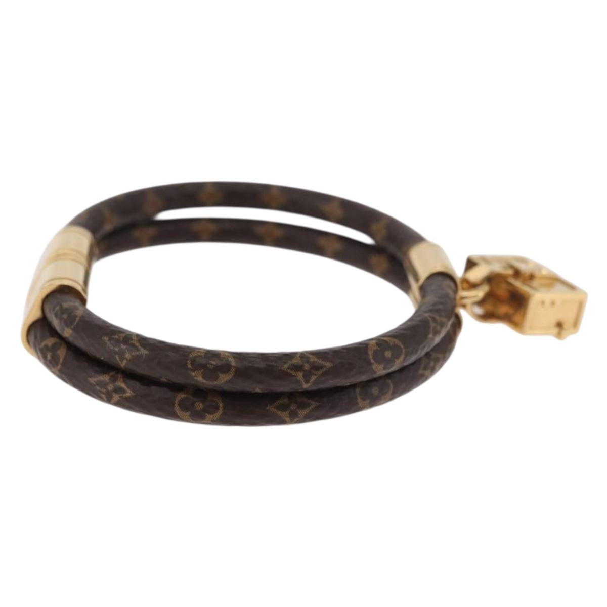 LOUIS VUITTON Monogram Brass Keep It Twice Bracelet M6640E LV Auth 182947M