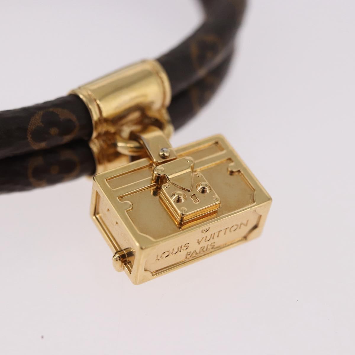 LOUIS VUITTON Monogram Brass Keep It Twice Bracelet M6640E LV Auth 182947M