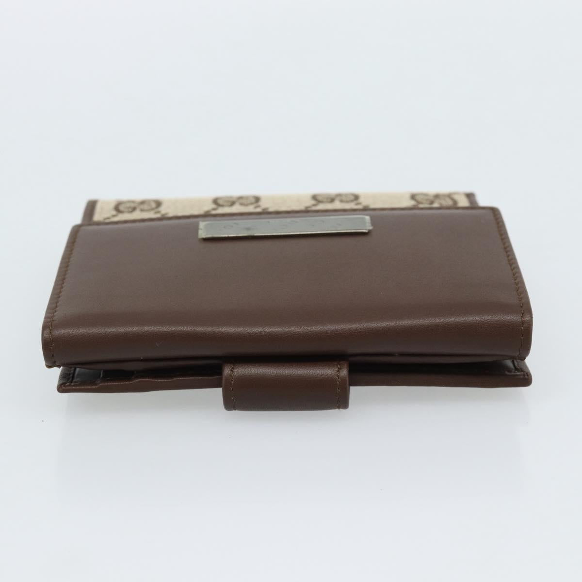 GUCCI GG Canvas Compact Wallet Beige Auth 182952M