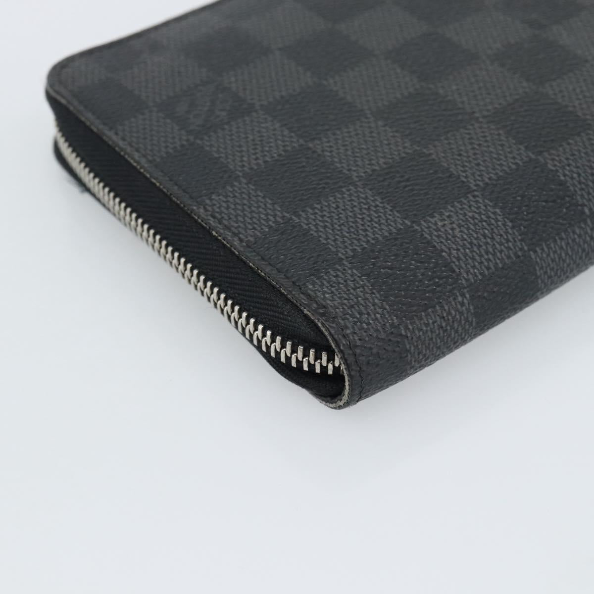 LOUIS VUITTON Damier Graphite Zippy Wallet Vertical Wallet N63095 Auth 182953A