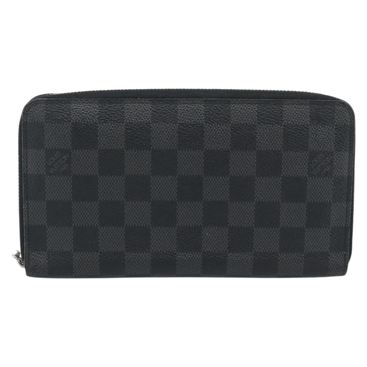 LOUIS VUITTON Damier Graphite Zippy Wallet Vertical Wallet N63095 Auth 182953A