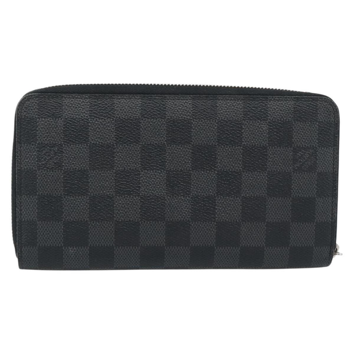 LOUIS VUITTON Damier Graphite Zippy Wallet Vertical Wallet N63095 Auth 182953A