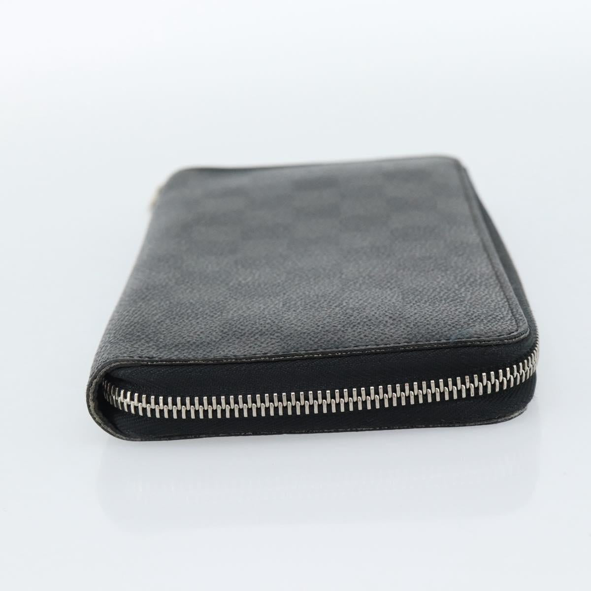 LOUIS VUITTON Damier Graphite Zippy Wallet Vertical Wallet N63095 Auth 182953A