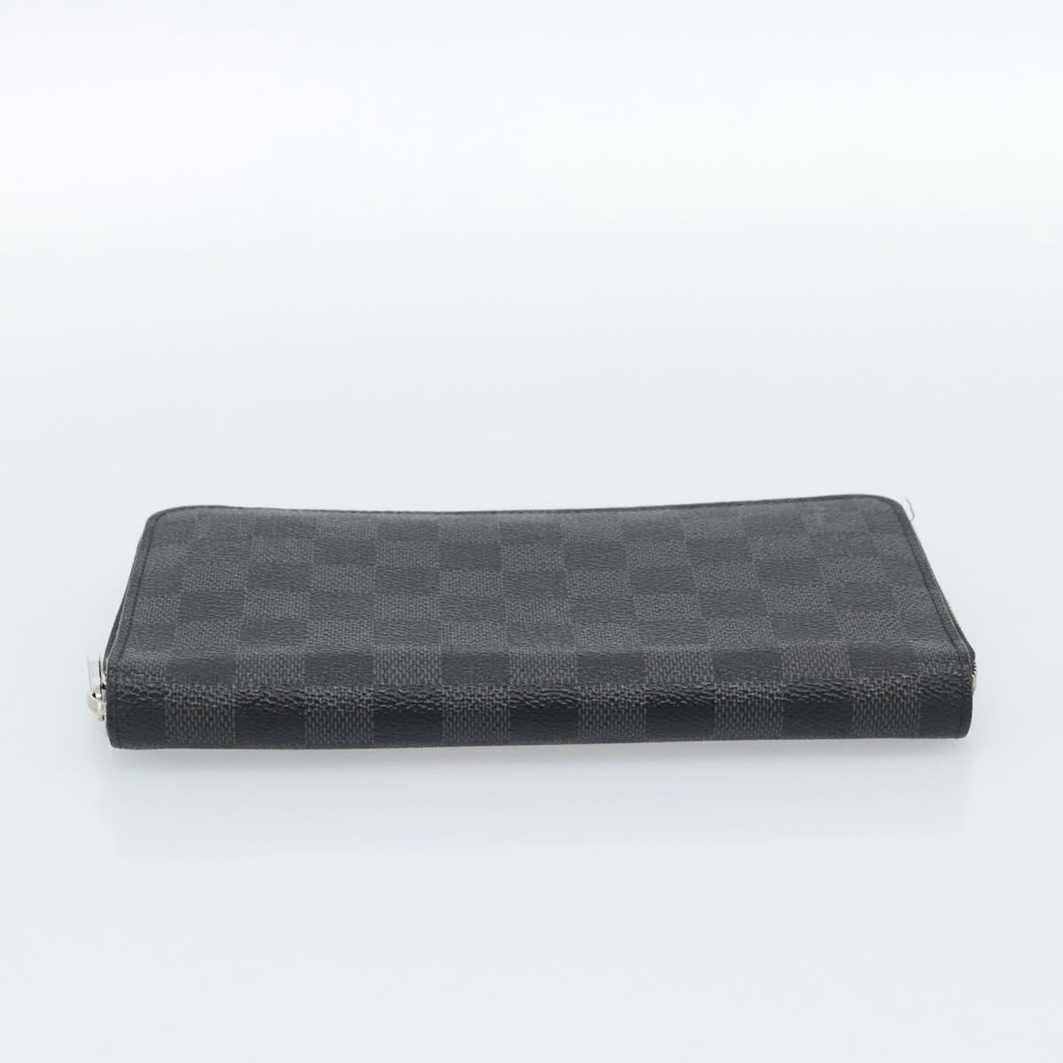 LOUIS VUITTON Damier Graphite Zippy Wallet Vertical Wallet N63095 Auth 182953A