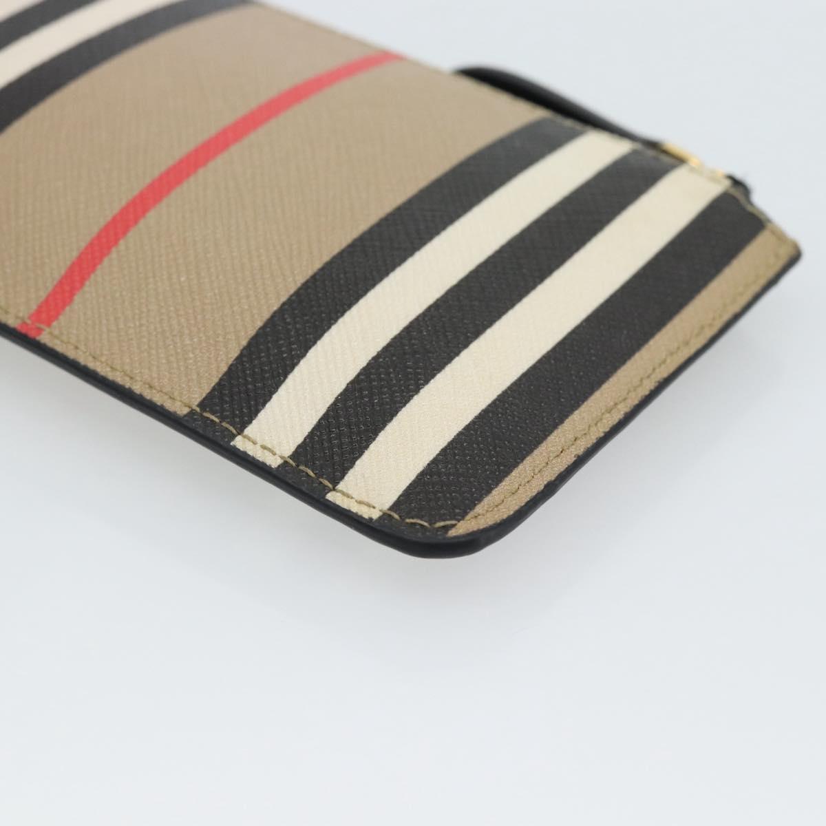 BURBERRY Nova Check Coin Purse PVC Beige Gold Auth 182954A