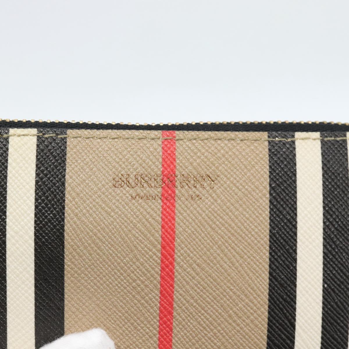 BURBERRY Nova Check Coin Purse PVC Beige Gold Auth 182954A