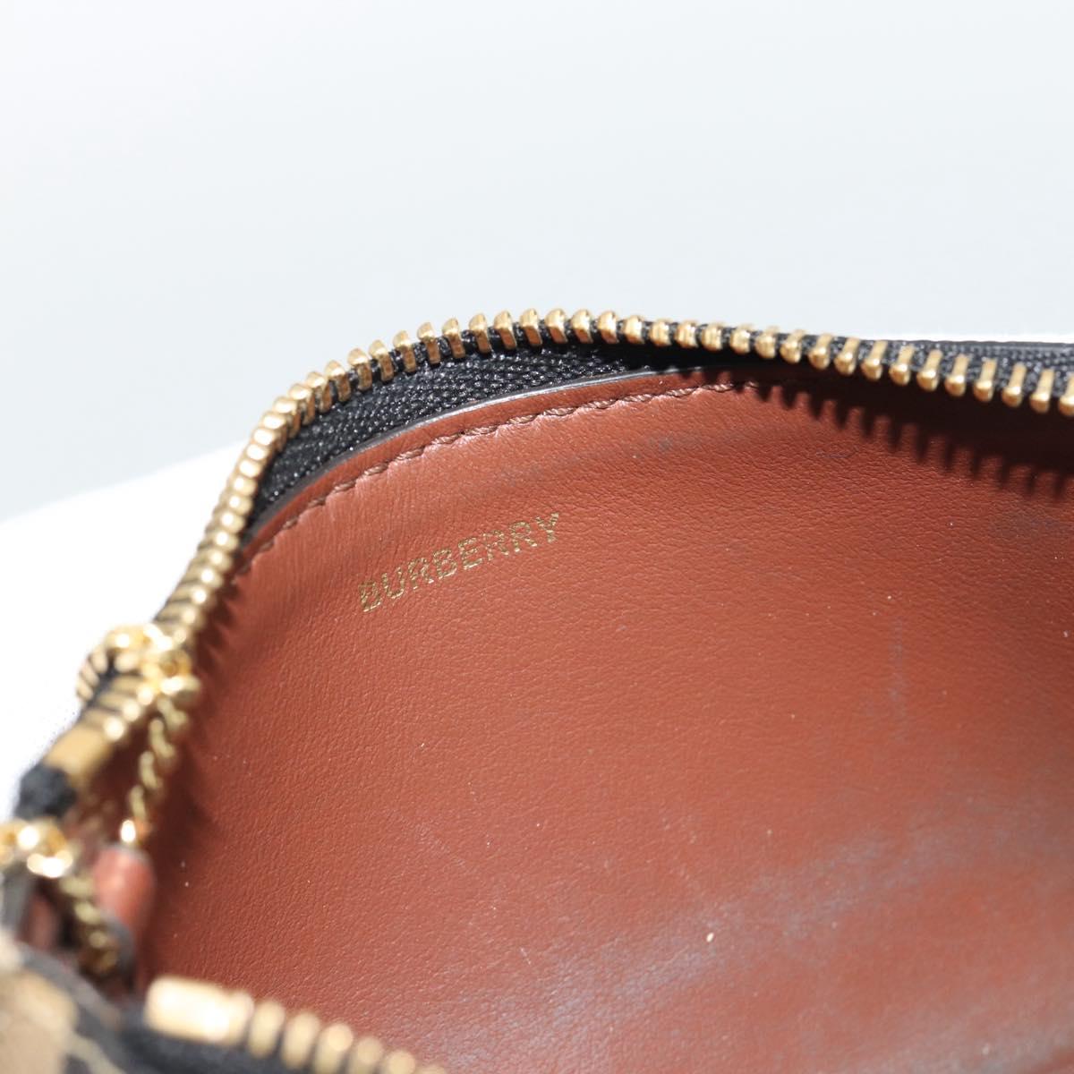 BURBERRY Nova Check Coin Purse PVC Beige Gold Auth 182954A