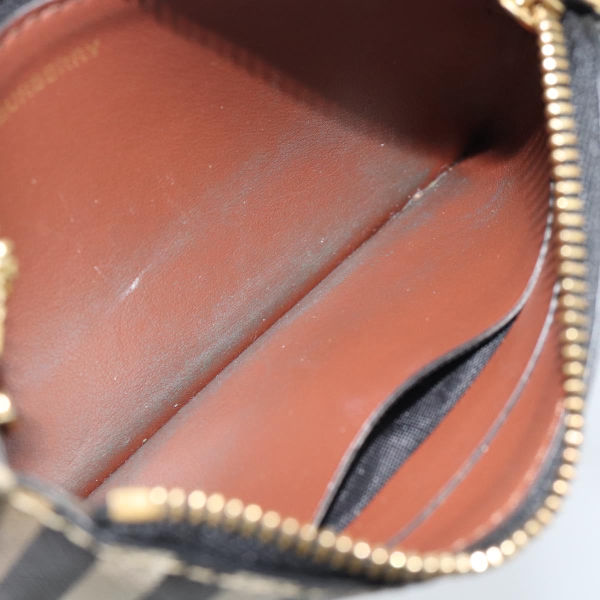 BURBERRY Nova Check Coin Purse PVC Beige Gold Auth 182954A