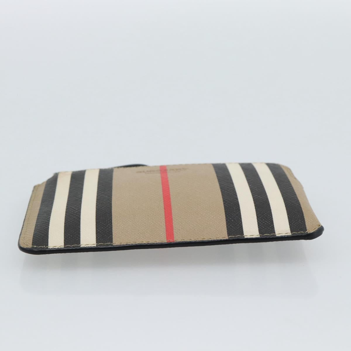 BURBERRY Nova Check Coin Purse PVC Beige Gold Auth 182954A