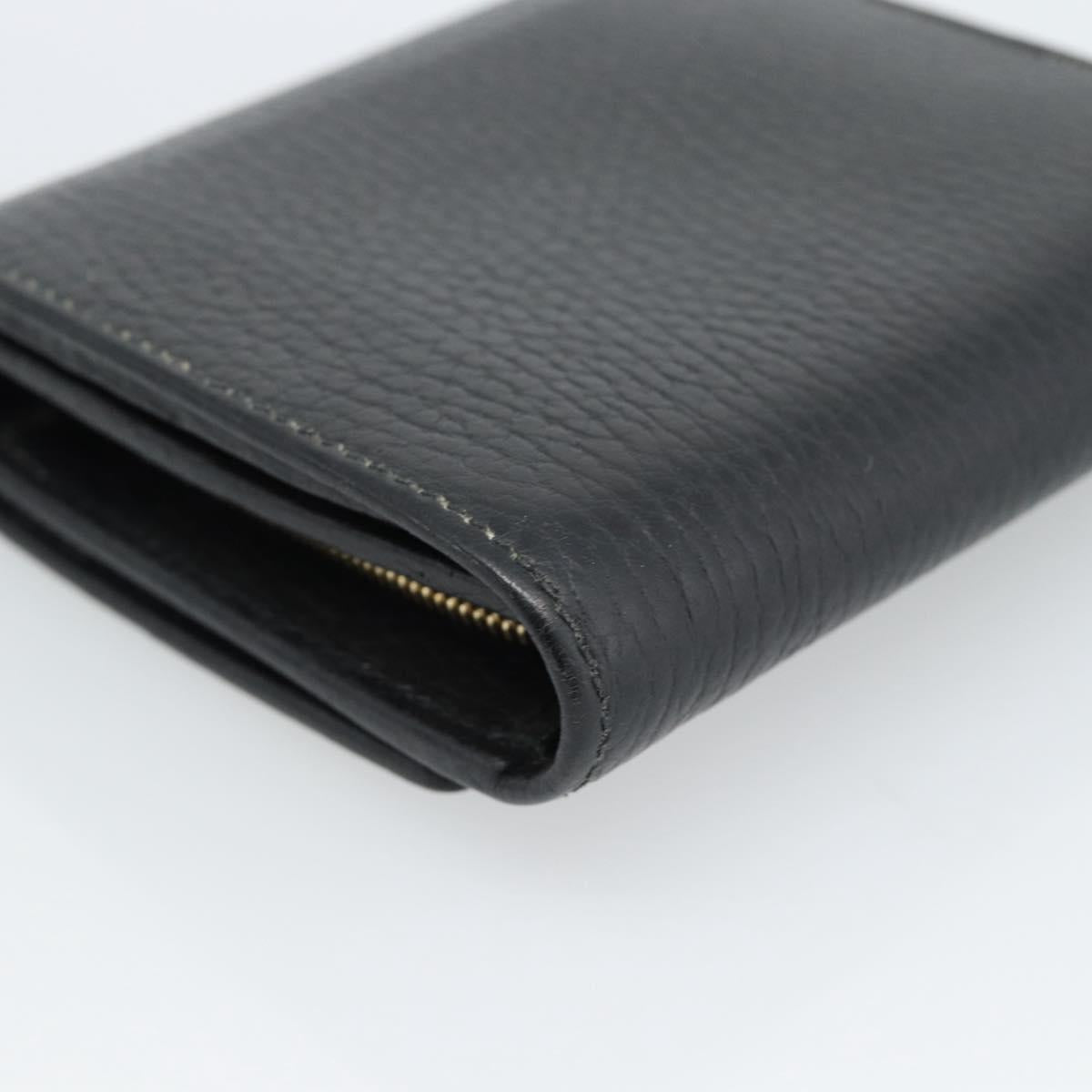 GUCCI GG Marmont Compact Wallet Leather Black Gold 598587 Auth 182955M