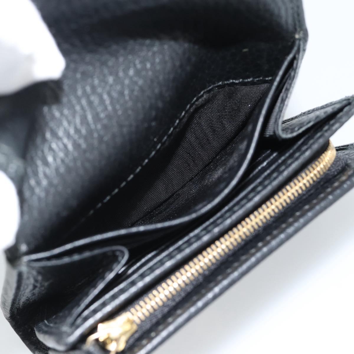 GUCCI GG Marmont Compact Wallet Leather Black Gold 598587 Auth 182955M
