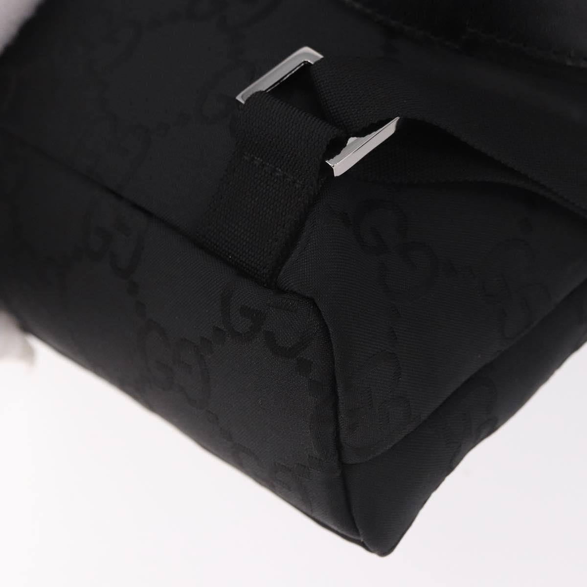 GUCCI GG Canvas Backpack Black Silver 003 0242 Auth 182962A