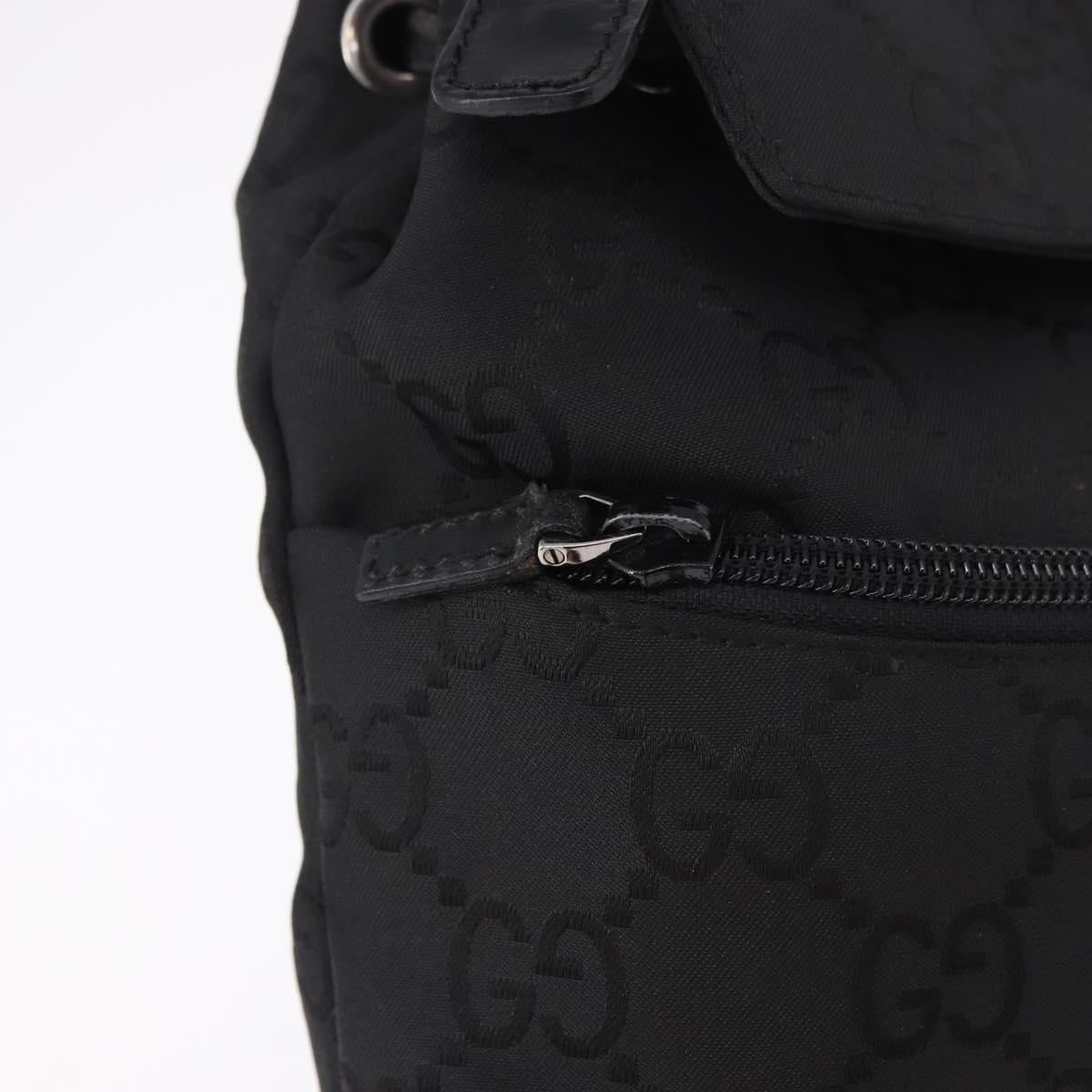 GUCCI GG Canvas Backpack Black Silver 003 0242 Auth 182962A