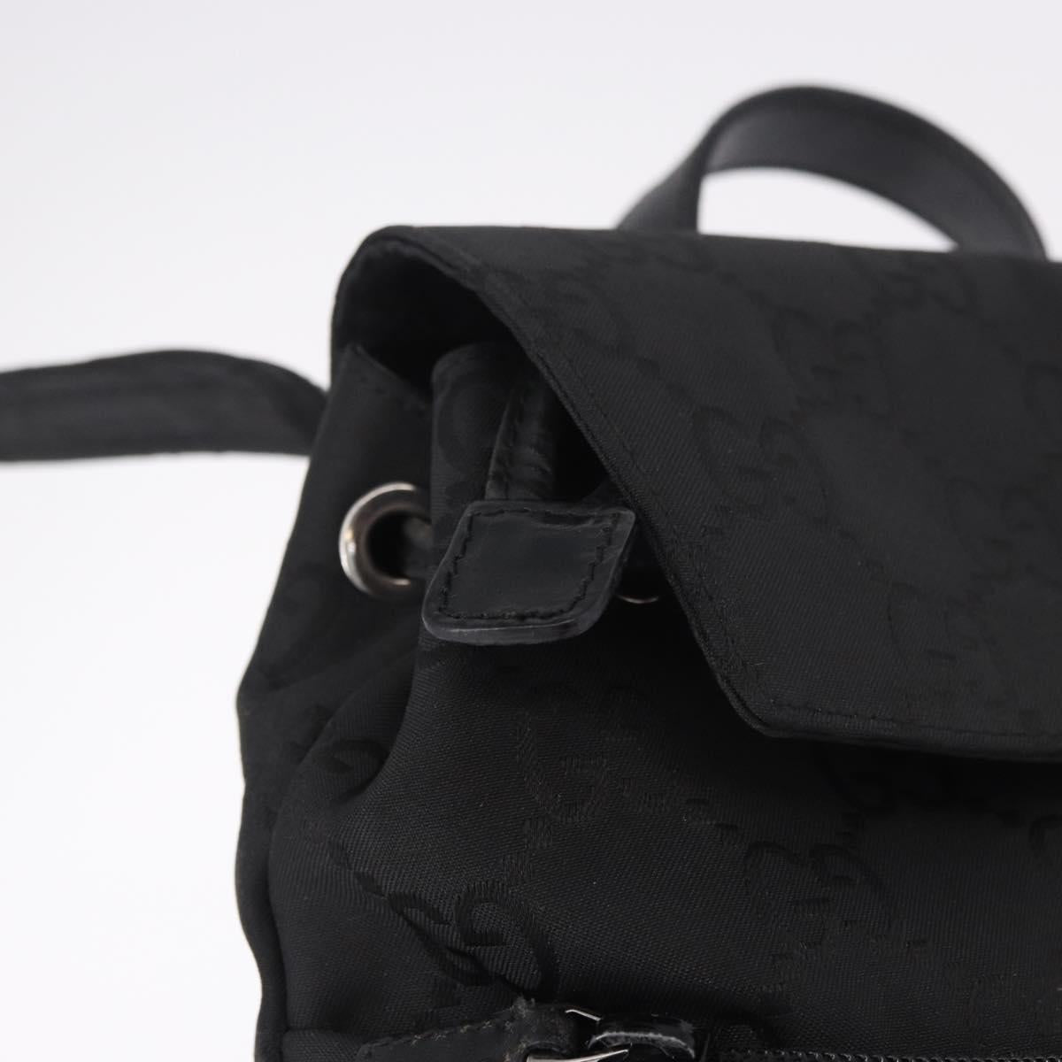 GUCCI GG Canvas Backpack Black Silver 003 0242 Auth 182962A