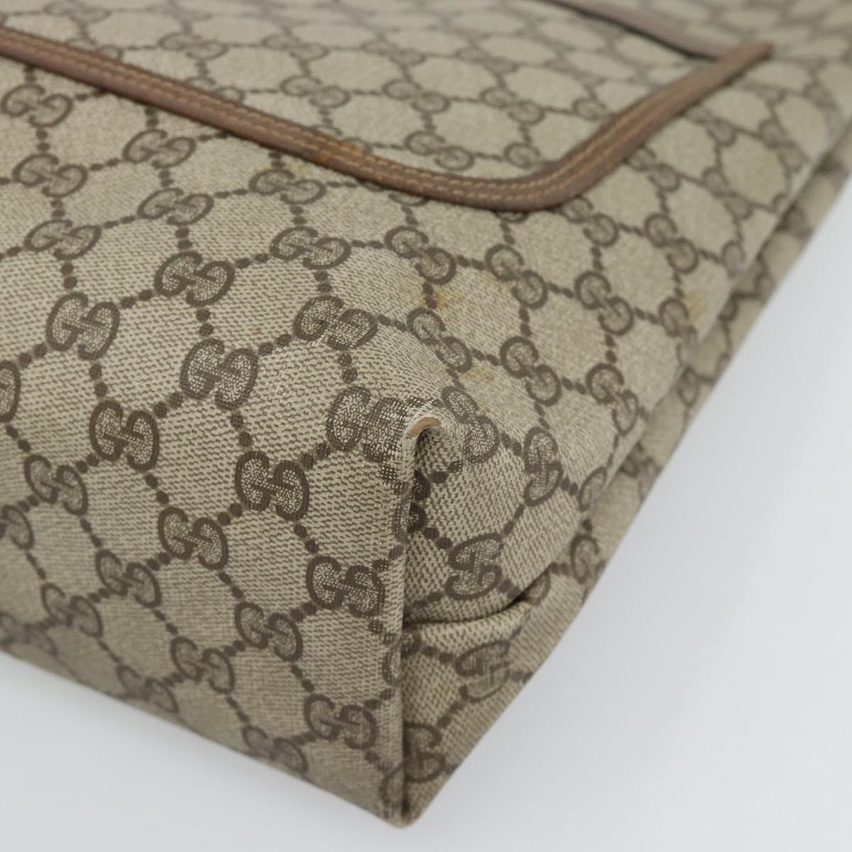 GUCCI GG Supreme Web Sherry Line Tote Bag PVC Beige Red 39 02 003 Auth 182963