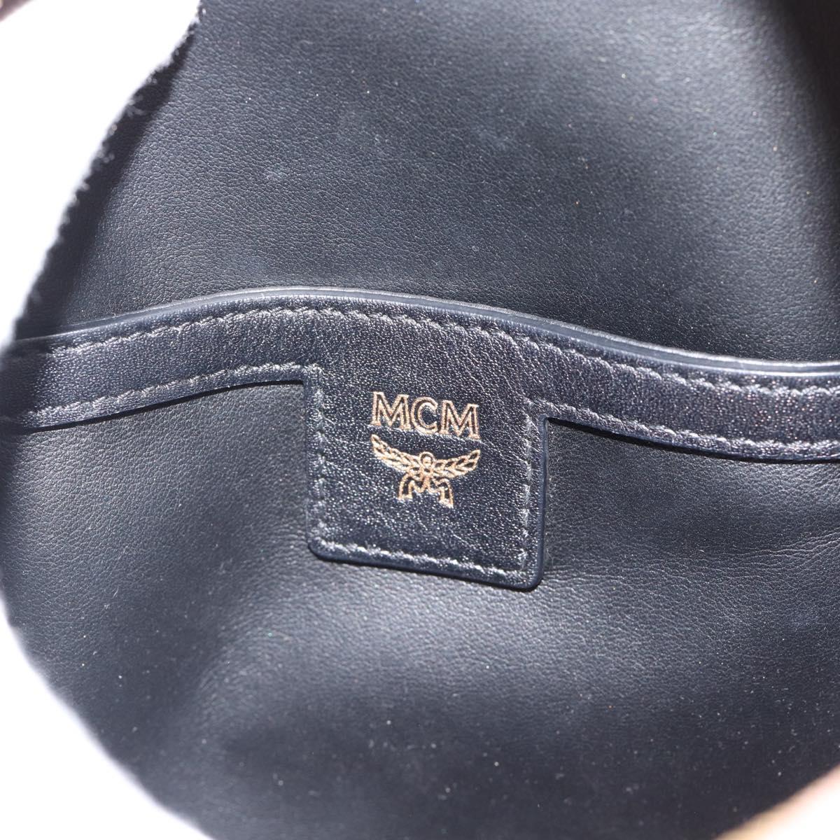 MCM Vicetos Logogram Backpack PVC Leather Pink Gold Auth 182978