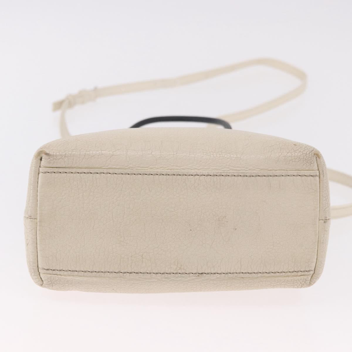 BALENCIAGA Shopping Tote Bag XXS Bag Leather 2way White 528655 Auth 182979