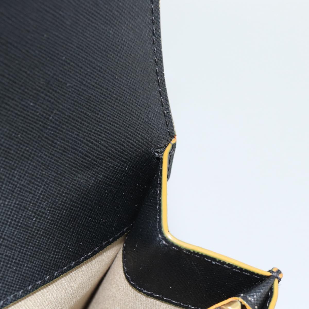MARNI Shoulder Bag Leather Black Gold Auth 182981A