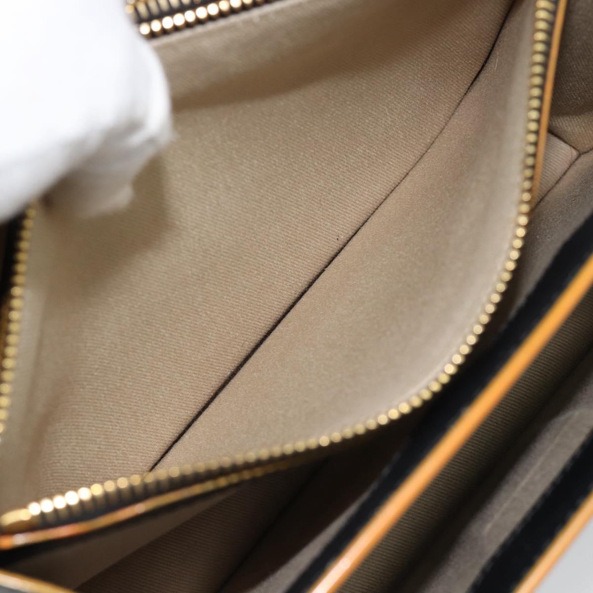 MARNI Shoulder Bag Leather Black Gold Auth 182981A