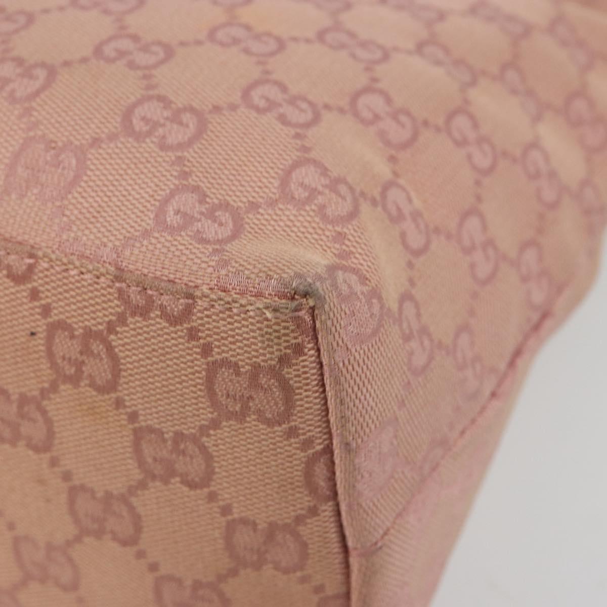 GUCCI GG Canvas Shoulder Bag Pink Silver 001 3386 Auth 182987