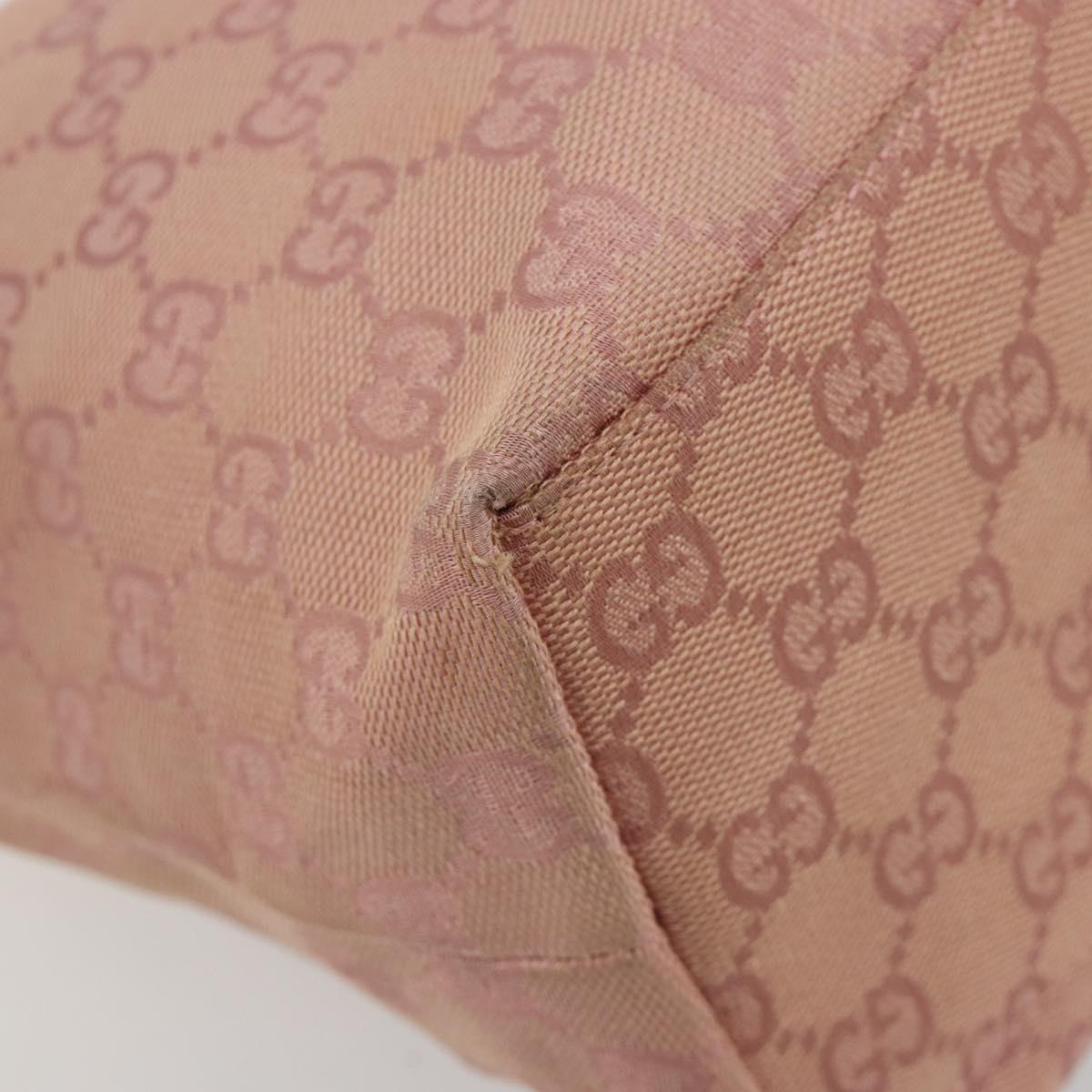 GUCCI GG Canvas Shoulder Bag Pink Silver 001 3386 Auth 182987