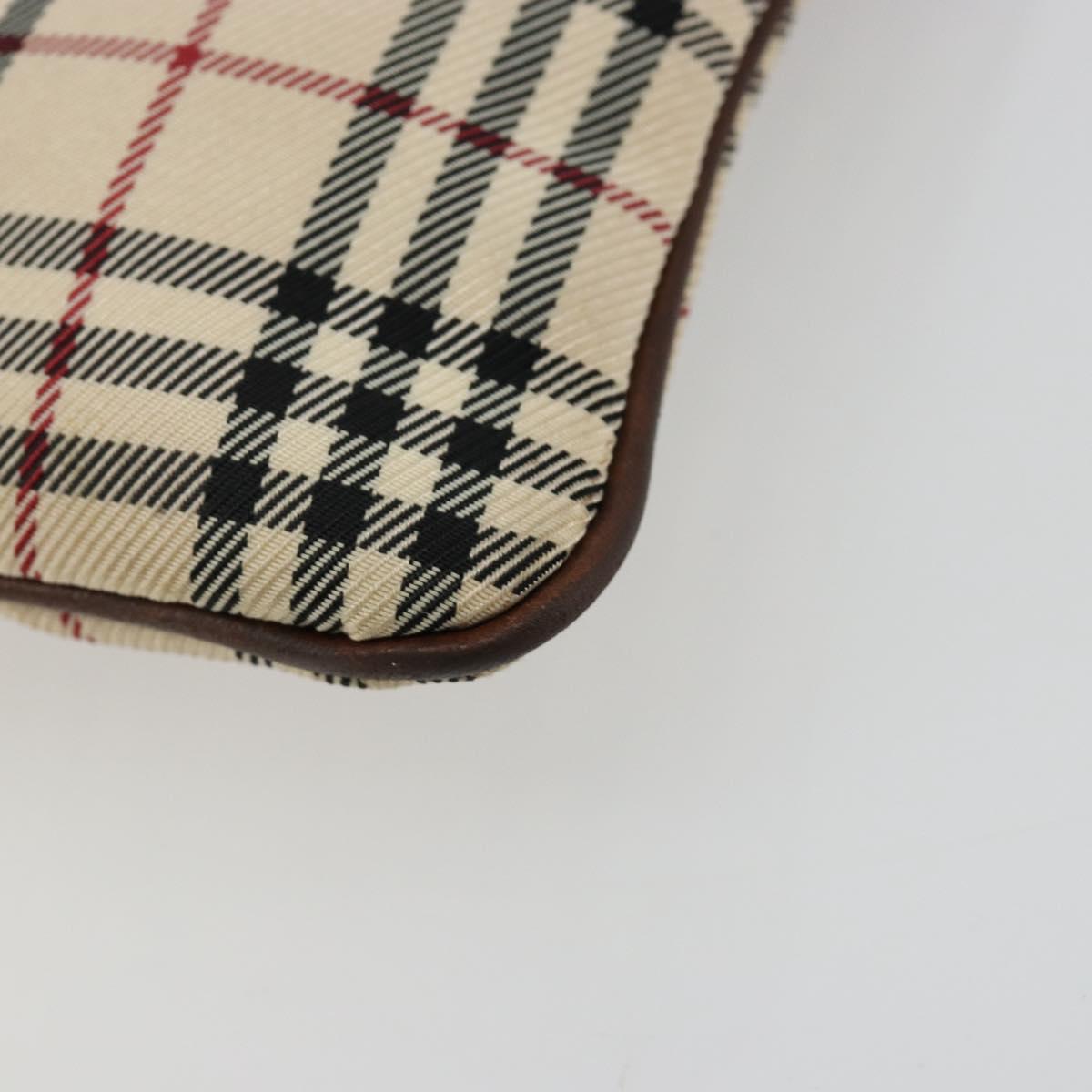 BURBERRY Nova Check Hand Bag Canvas Beige Auth 182988A