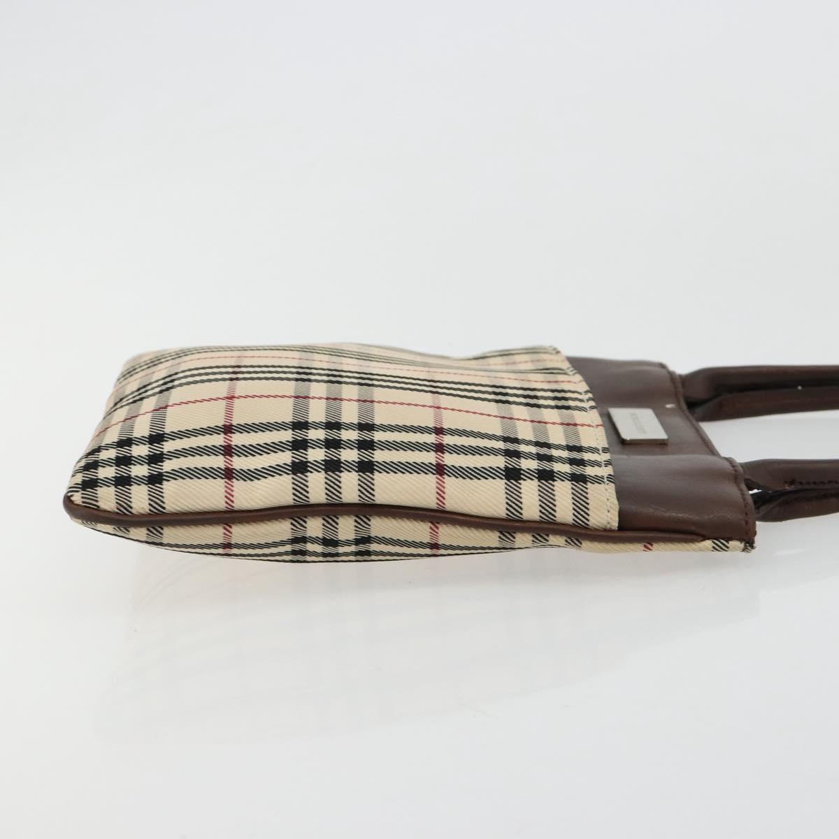 BURBERRY Nova Check Hand Bag Canvas Beige Auth 182988A
