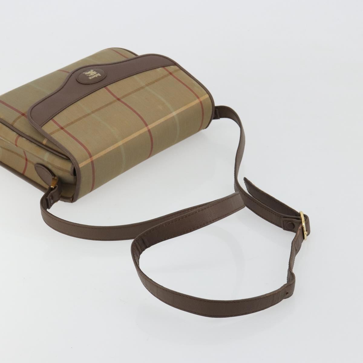 Burberrys Nova Check Shoulder Bag Canvas Brown Gold Auth 182989