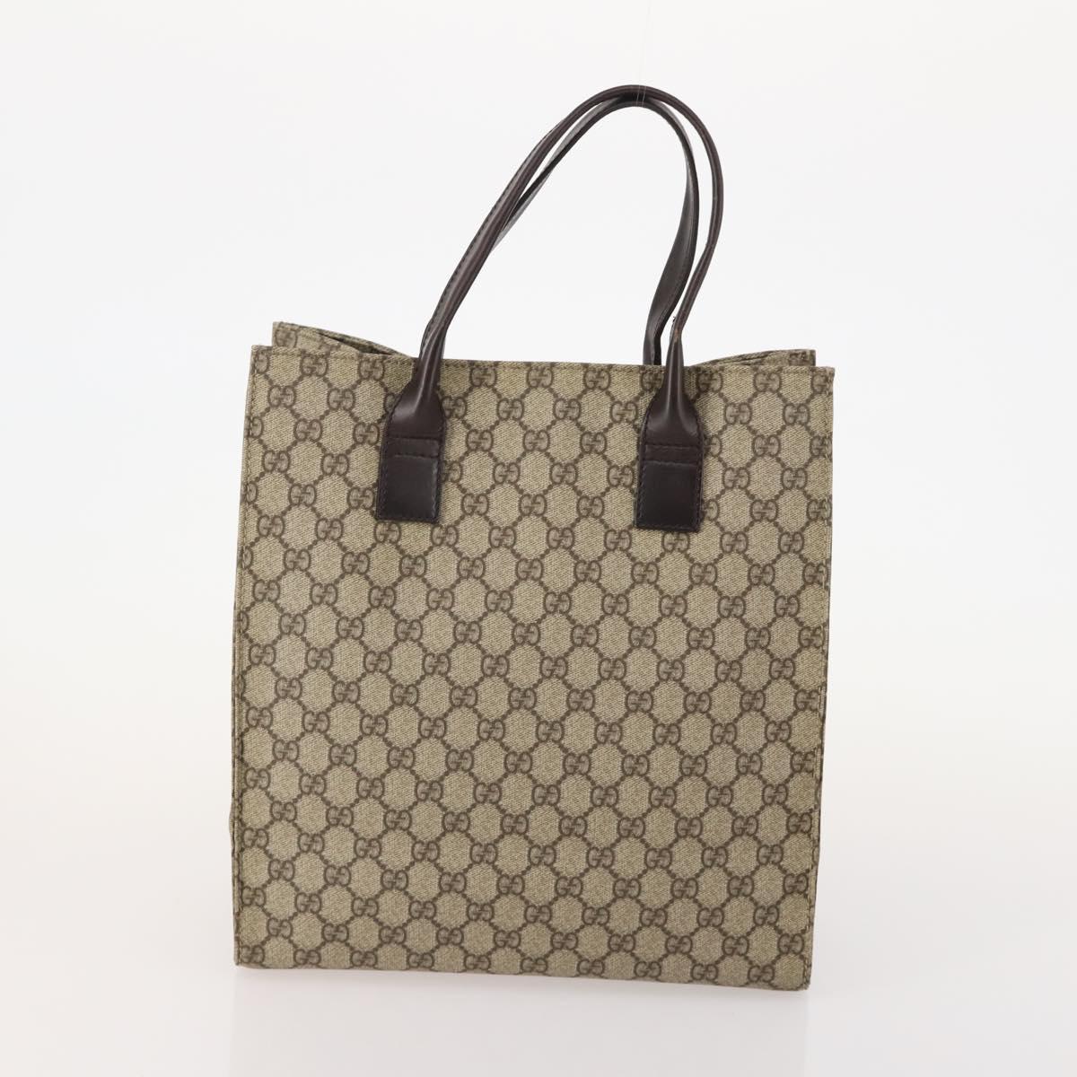GUCCI GG Supreme Canvas Shoulder Bag PVC Leather 2 Set Beige Auth 182991