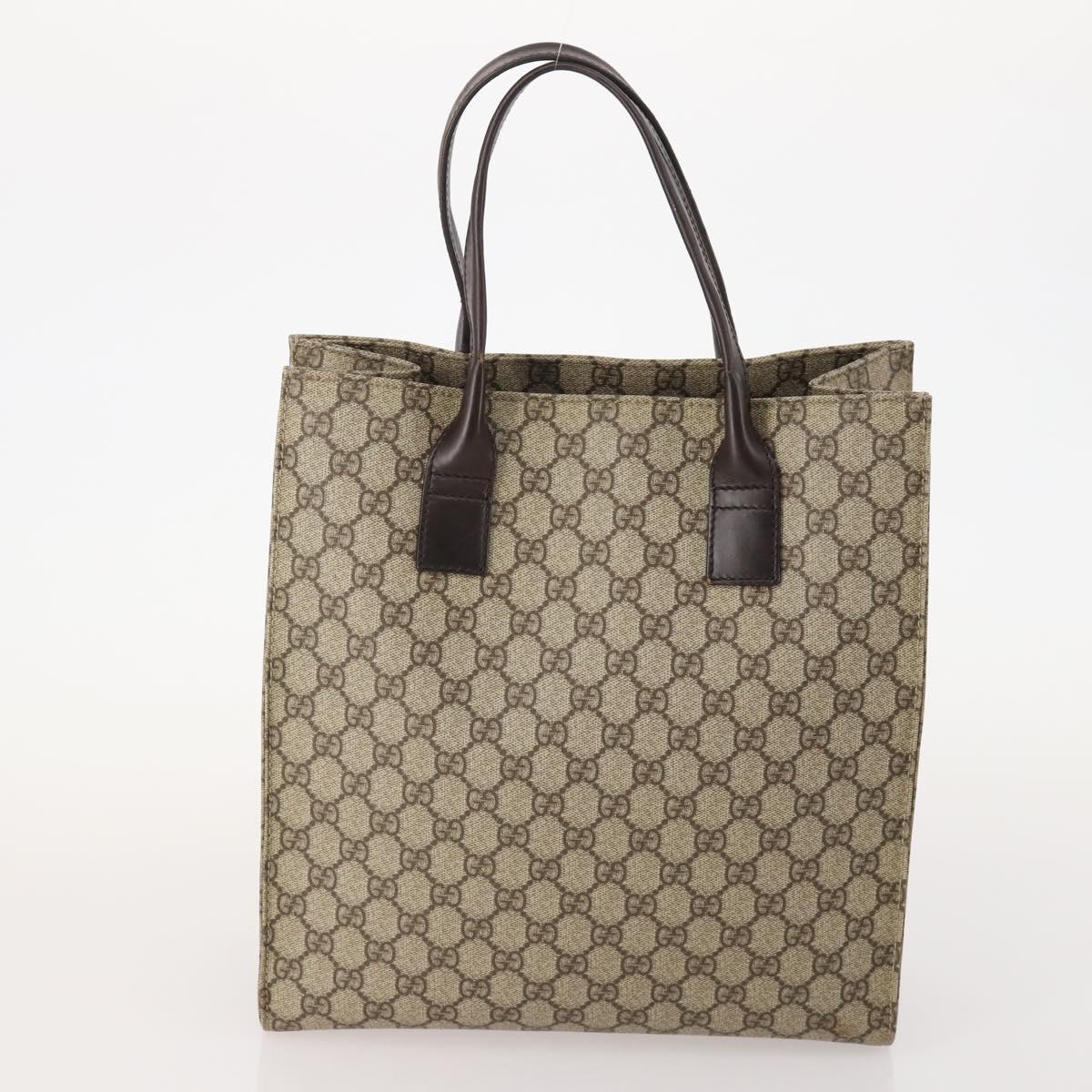GUCCI GG Supreme Canvas Shoulder Bag PVC Leather 2 Set Beige Auth 182991