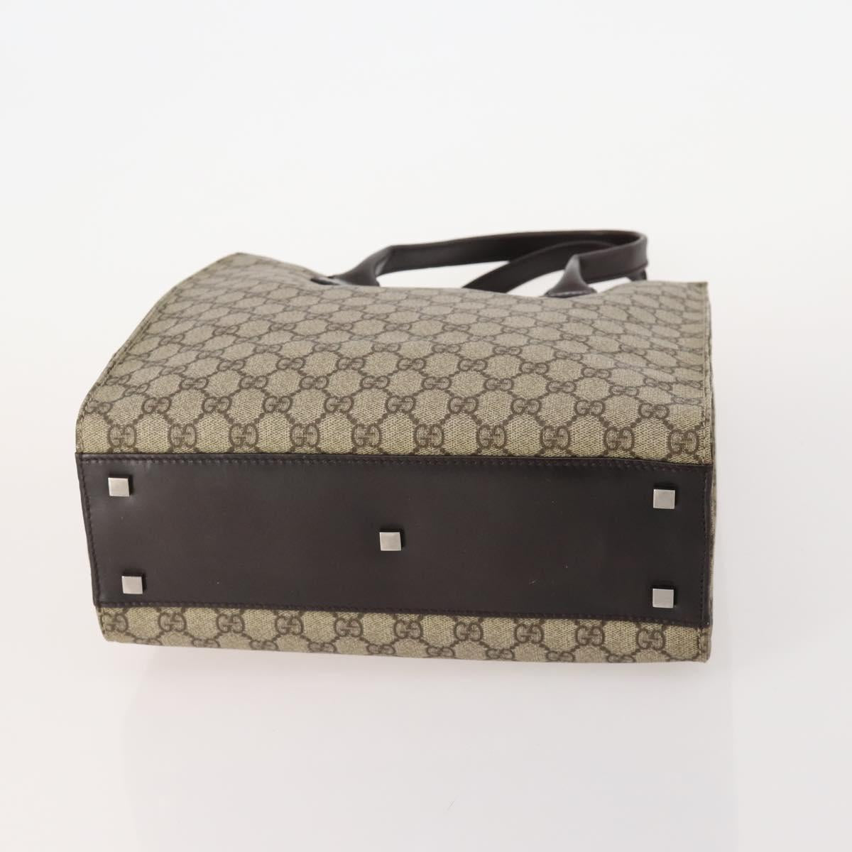 GUCCI GG Supreme Canvas Shoulder Bag PVC Leather 2 Set Beige Auth 182991