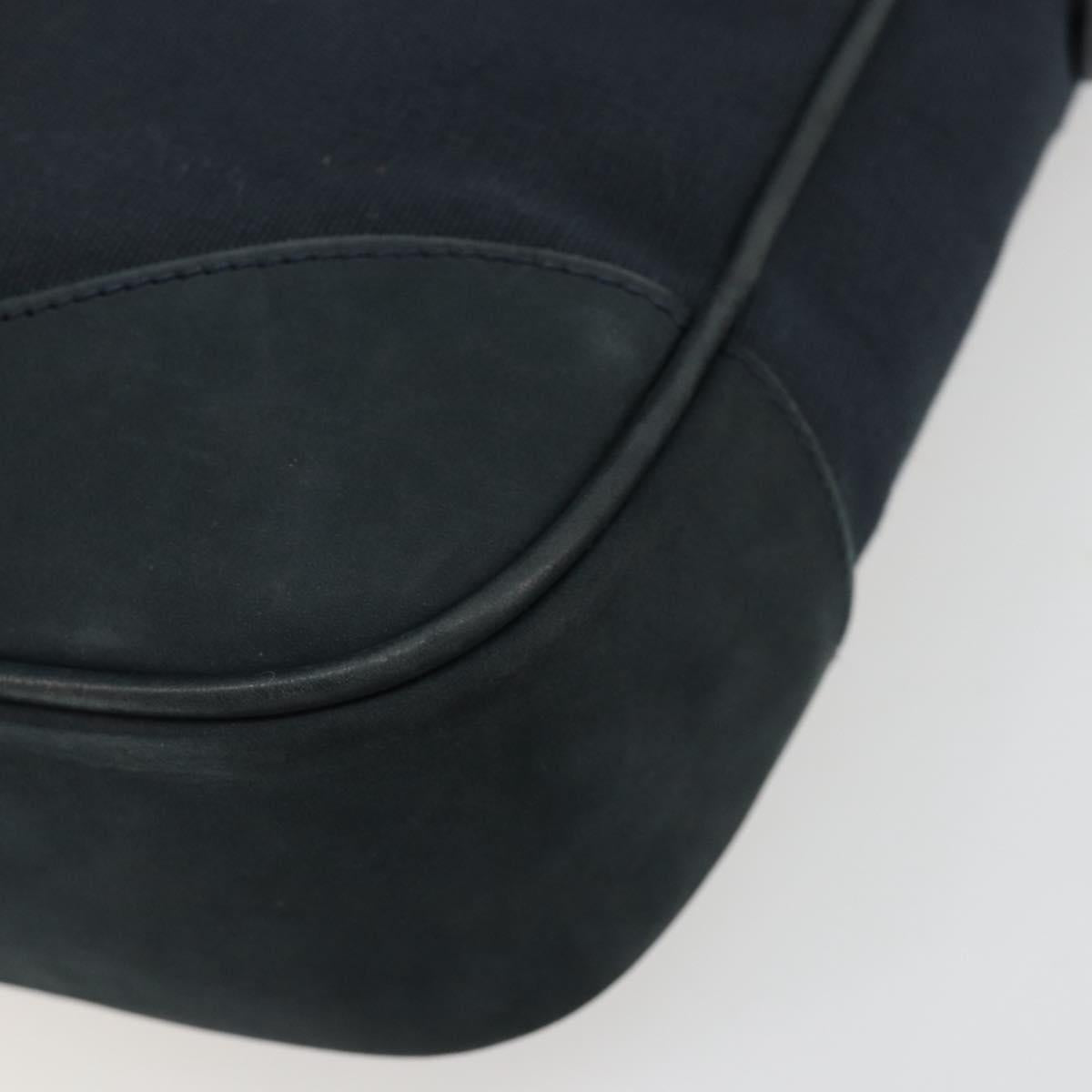 Salvatore Ferragamo Gancini Shoulder Bag Suede Navy Gold Auth 182997