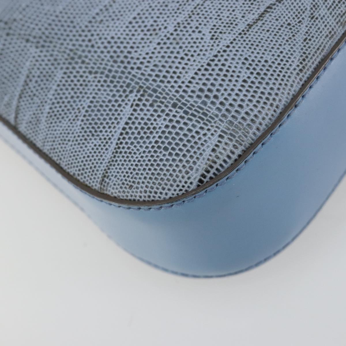 Salvatore Ferragamo Accessory Pouch Python Embossed Light Blue Auth 182999A