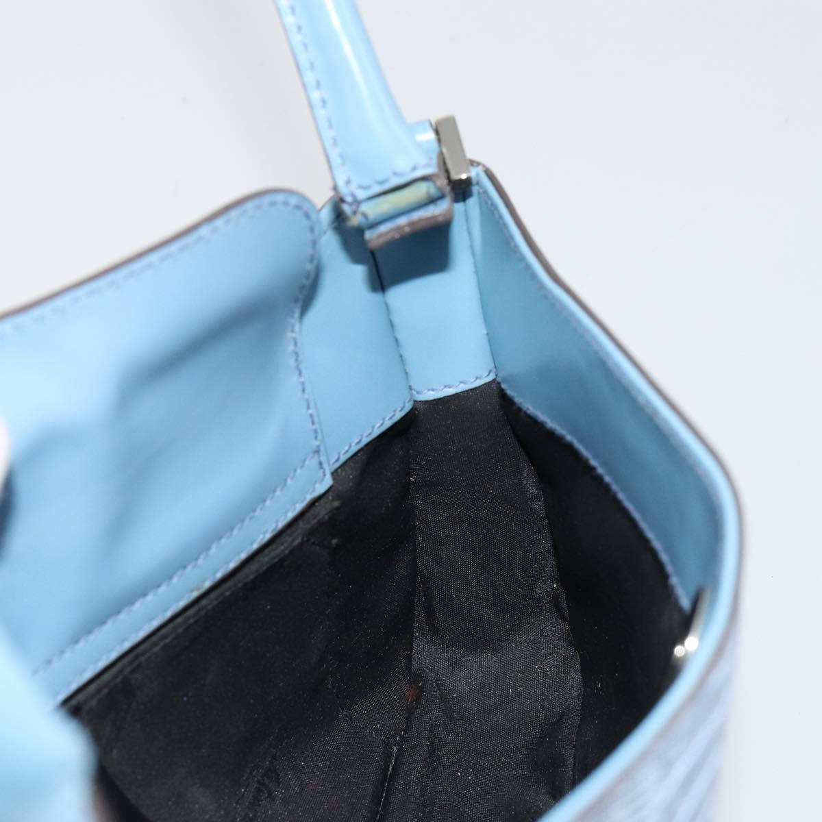 Salvatore Ferragamo Accessory Pouch Python Embossed Light Blue Auth 182999A