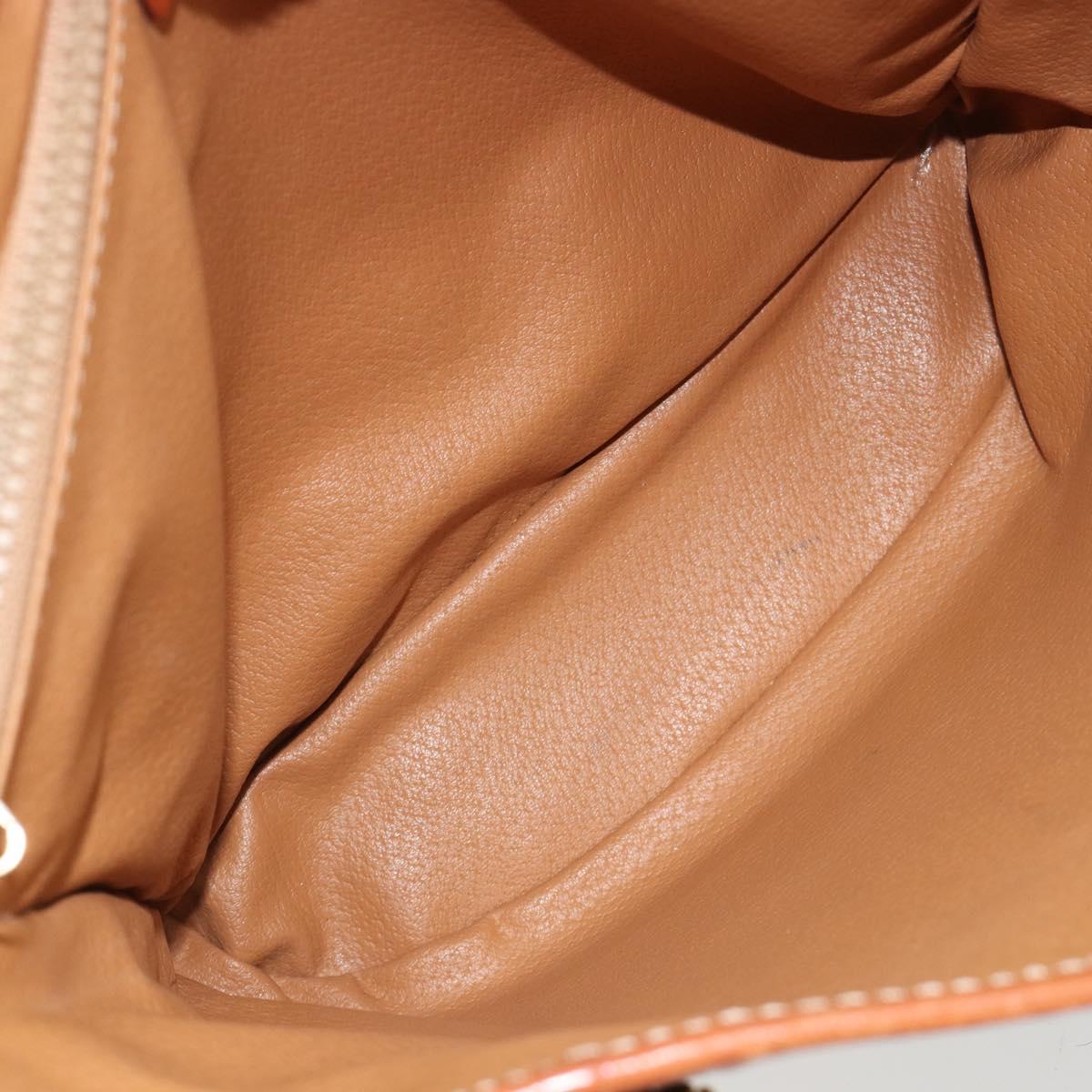CELINE Macadam Canvas Tote Bag PVC Beige Gold Auth 183002