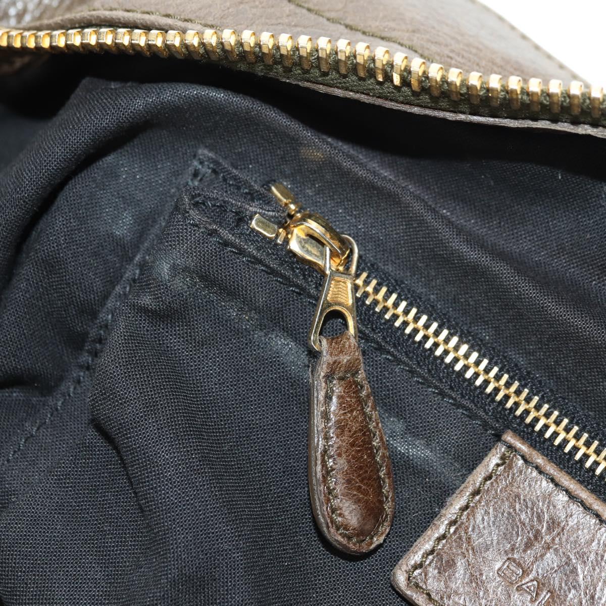 BALENCIAGA The Giant Part Time Bag Leather 2way Brown Gold 173082 Auth 183007M