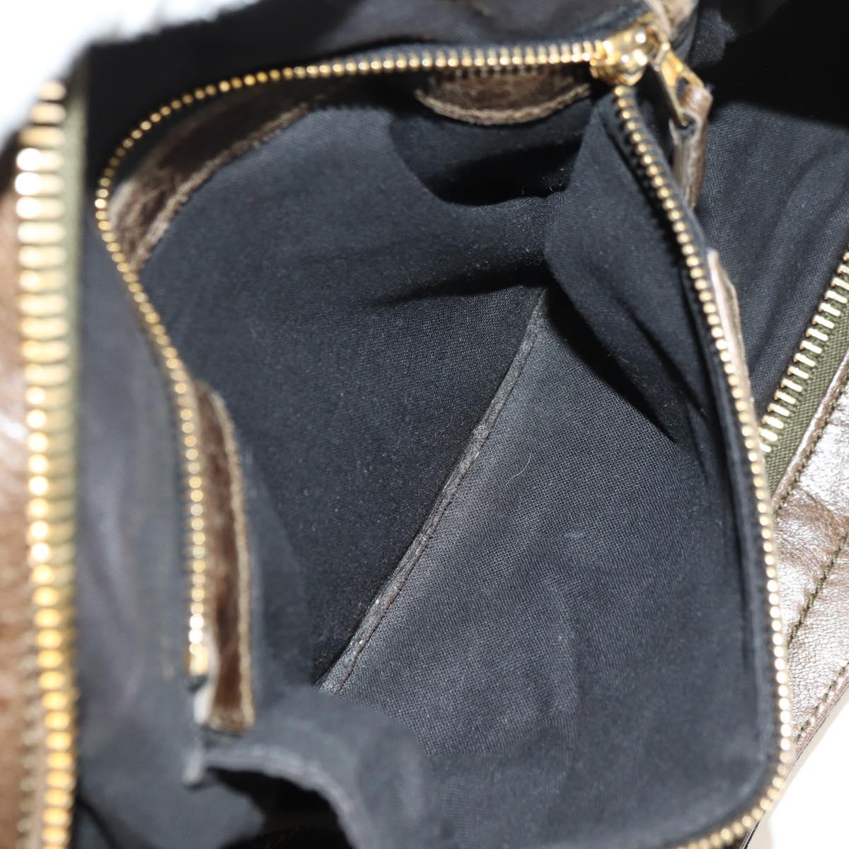 BALENCIAGA The Giant Part Time Bag Leather 2way Brown Gold 173082 Auth 183007M