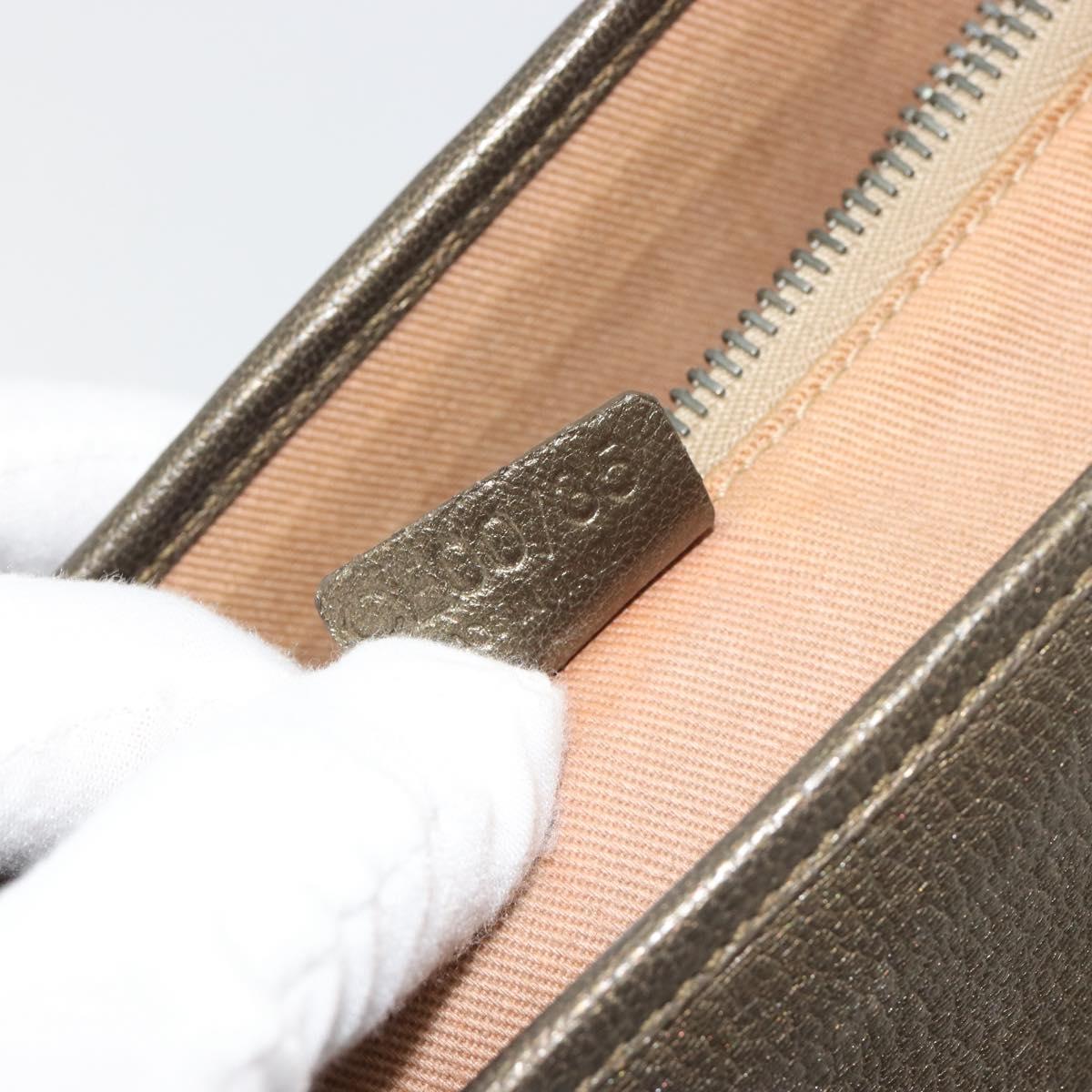 CELINE C Macadam Canvas Hand Bag Leather Beige Silver Auth 183014