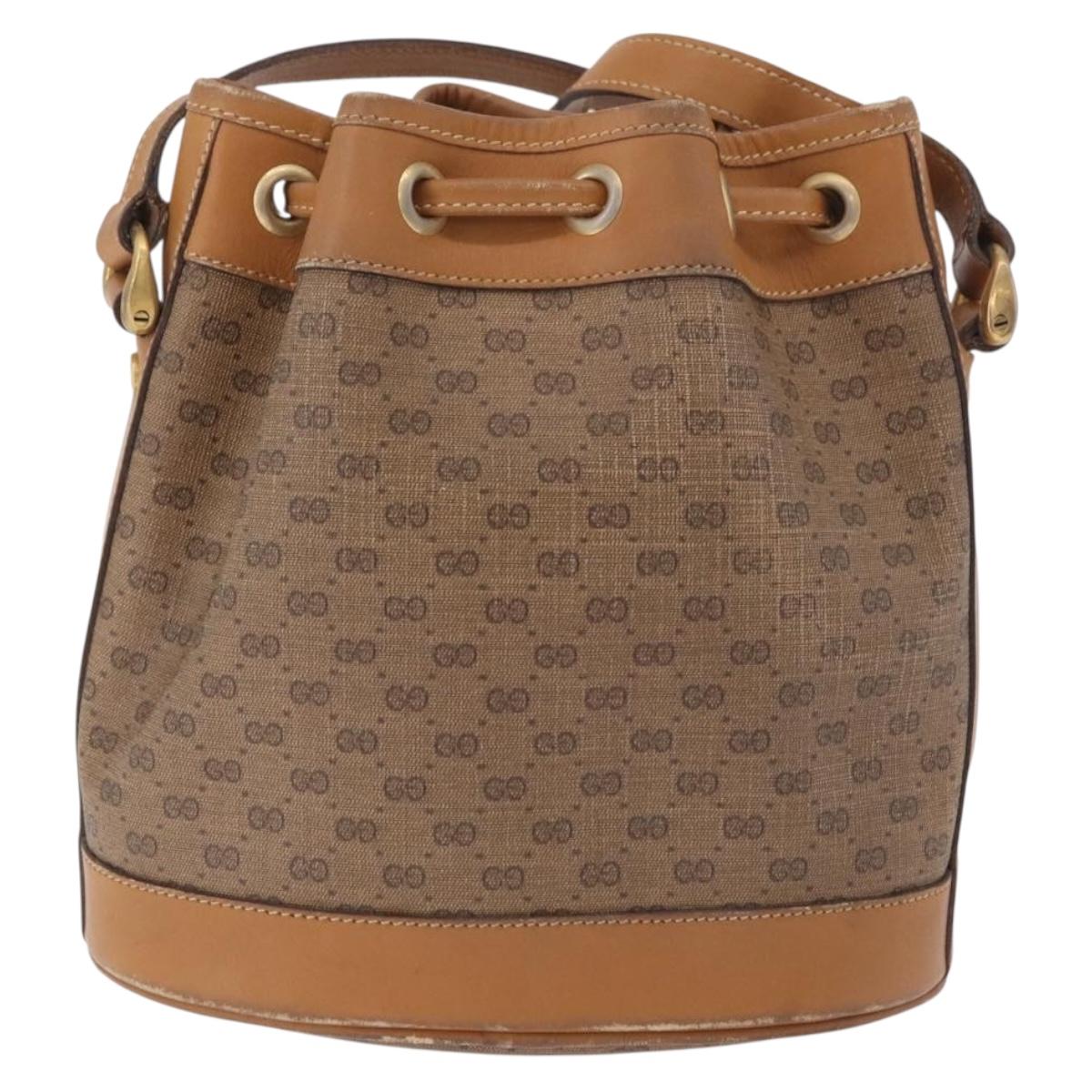 GUCCI Micro GG Supreme Shoulder Bag PVC Beige Gold 007 86 0044 Auth 183016