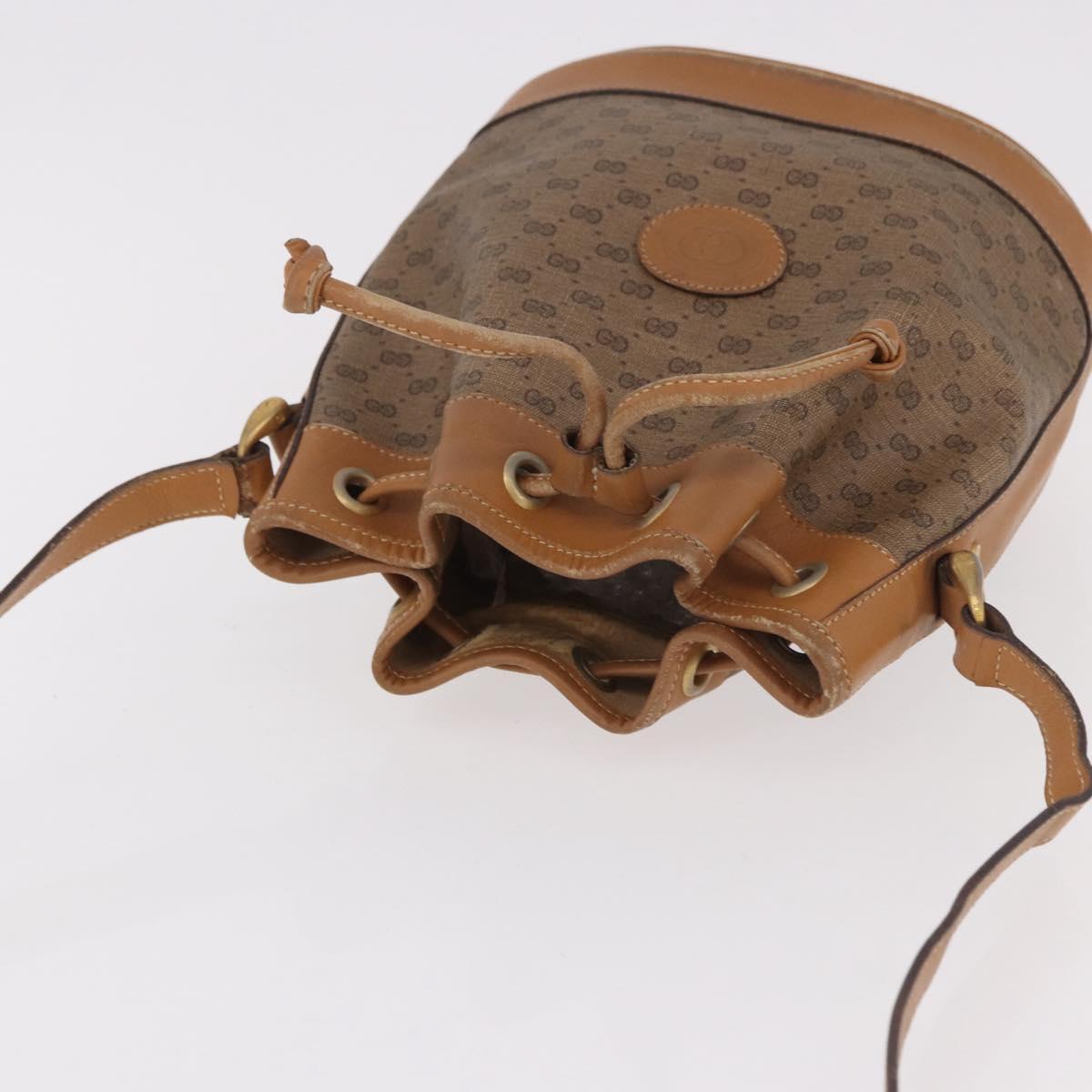 GUCCI Micro GG Supreme Shoulder Bag PVC Beige Gold 007 86 0044 Auth 183016