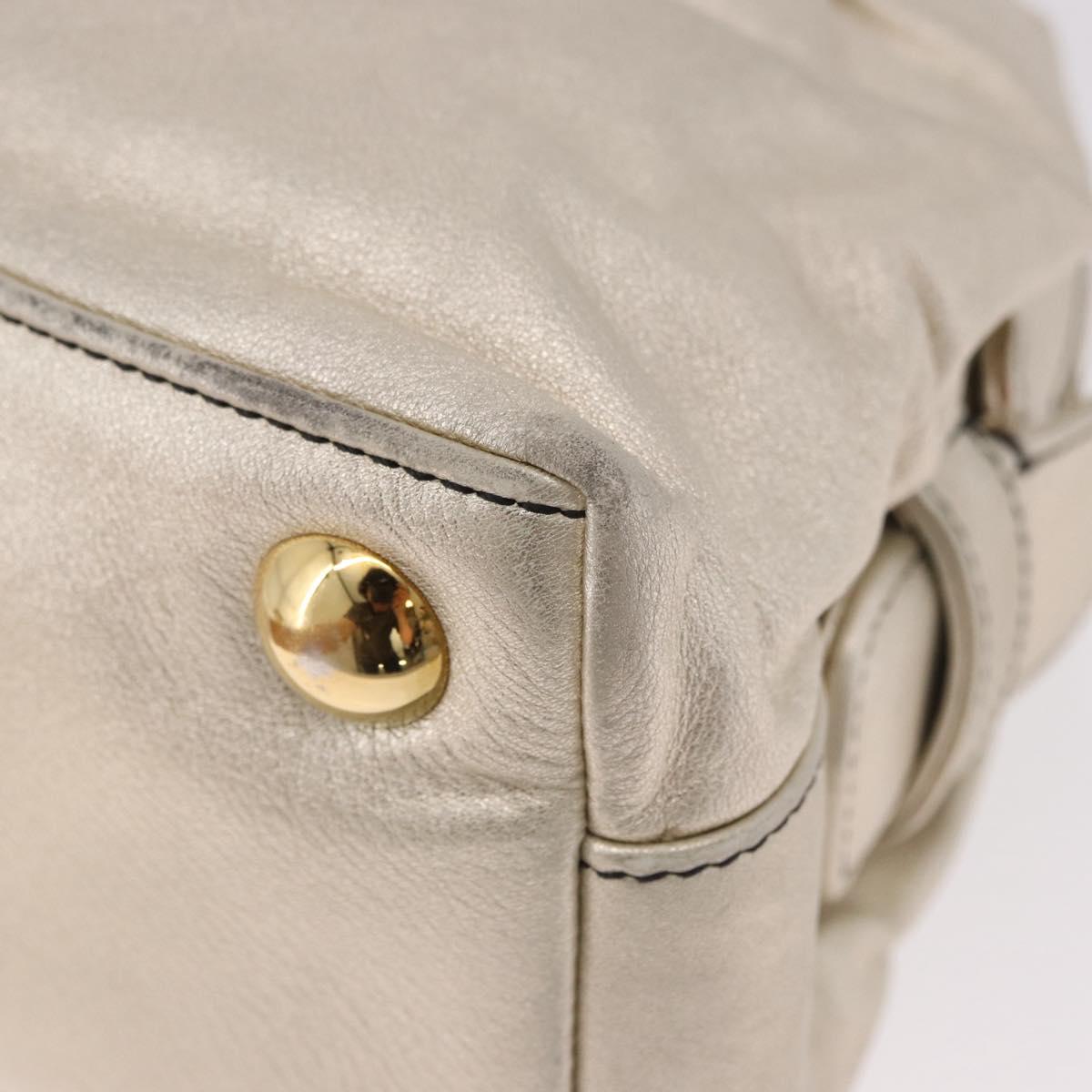 VALENTINO Hand Bag Leather 2way Gold Auth 183017A