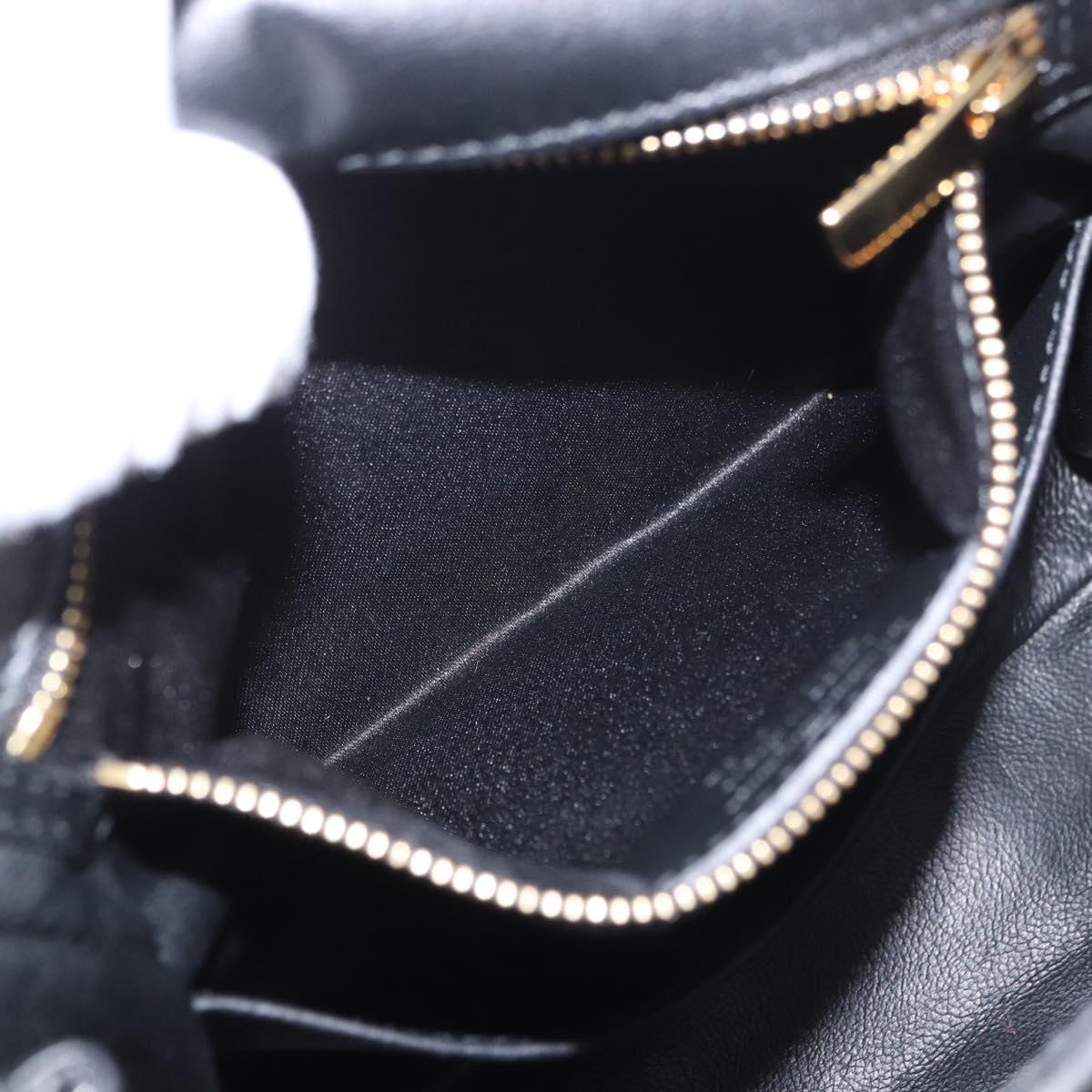 Salvatore Ferragamo Vala Chain Shoulder Bag Suede 2way Black Gold Auth 183018A
