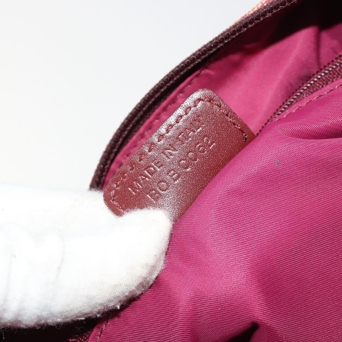 Christian Dior Trotter Canvas Shoulder Bag Red Silver Auth 183019A