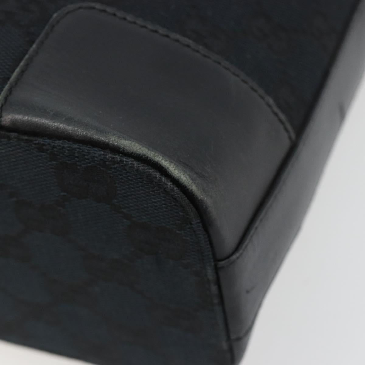 GUCCI GG Canvas Shoulder Bag Black Gold Auth 183032